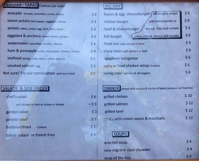 Carta de Kin Cafe