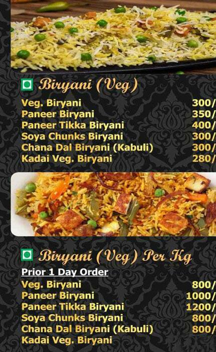Menu of Firdaus Biryani House, Mira Road, Mumbai