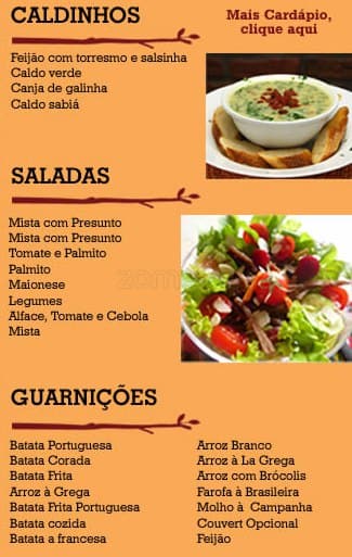 Galeto Sabiá Braseiro cardápio