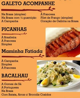Galeto Sabiá Braseiro cardápio