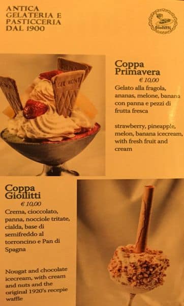 Menu di Bar Casina tre laghi 