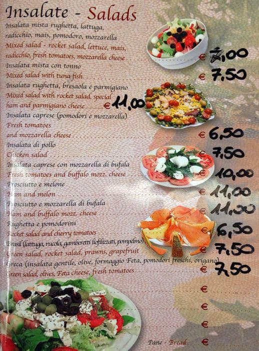 Menu di Bar Gambero 