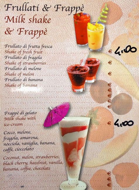 Menu di Bar Gambero 