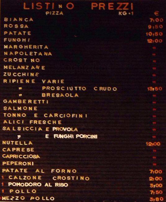Menu di Pizzeria Moretti 