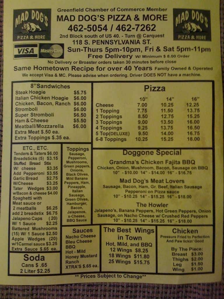 Hometown Classic Pizza Menu, Menu for Hometown Classic Pizza