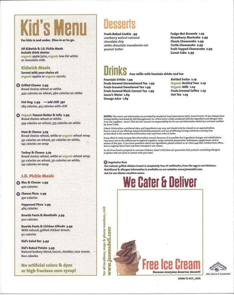 Jasons Deli Printable Menu read.iesanfelipe.edu.pe