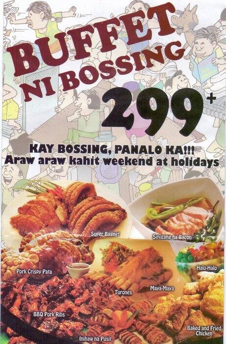 Bossing Grill, Cubao Menu