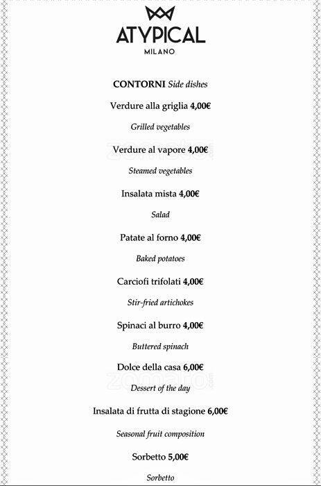 Atypical menu