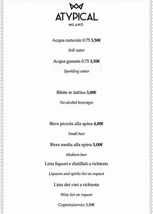 Atypical menu