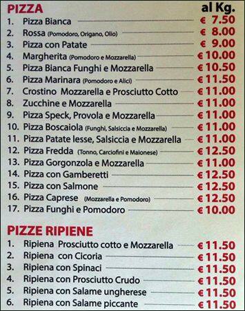 Menu di Pizza Kebab 