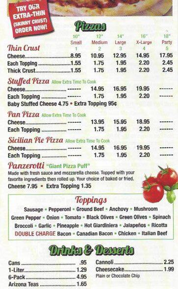 Nonnos Pizza меню