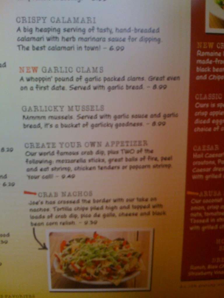 Joes Crab Shack Menu, Menu for Joes Crab Shack, Ellington, Houston