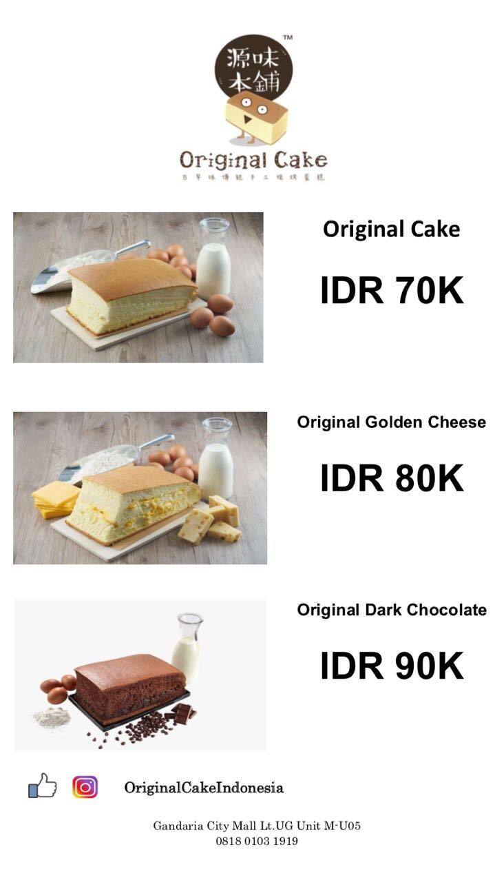 Original Cake Menu Menu Untuk Original Cake Gandaria Jakarta