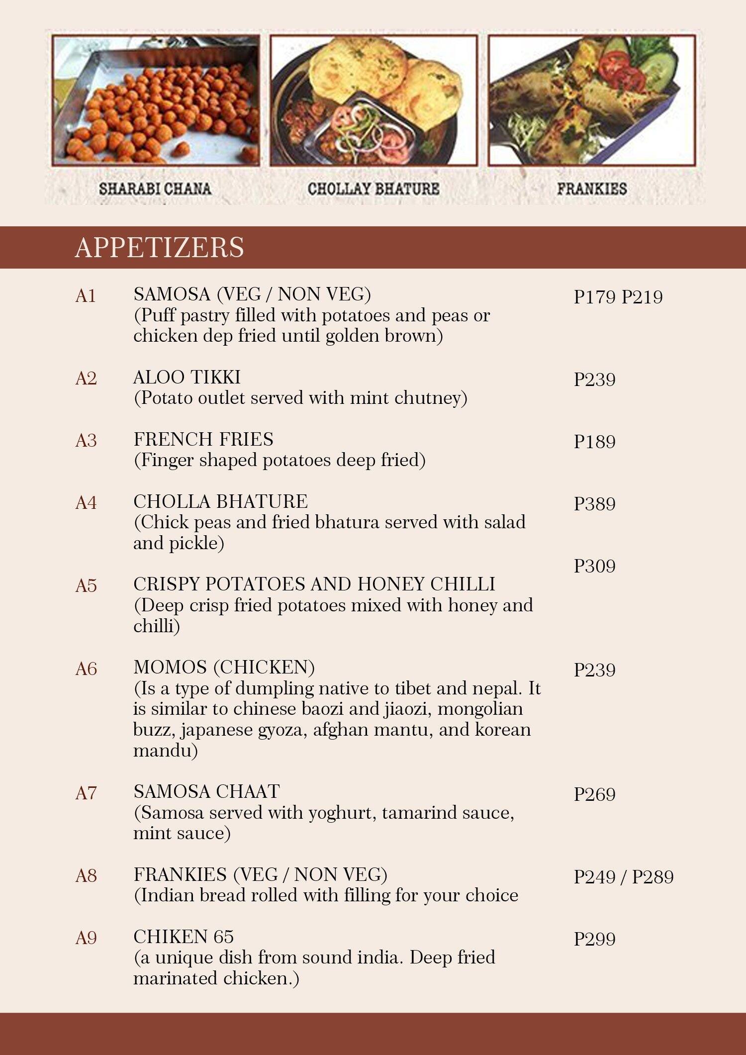 the curry house menu