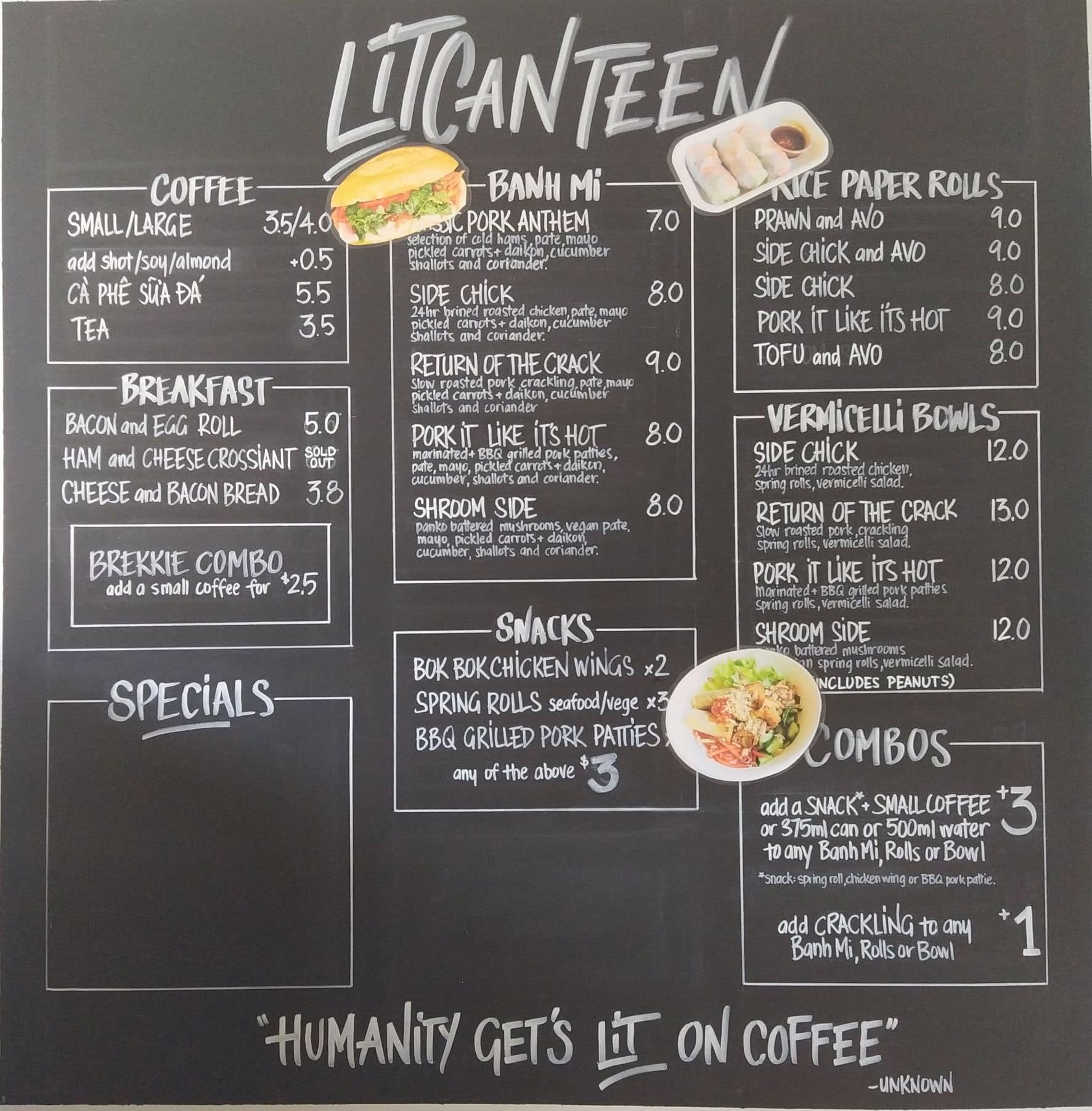 Menu at Lit Canteen cafe, Alexandria