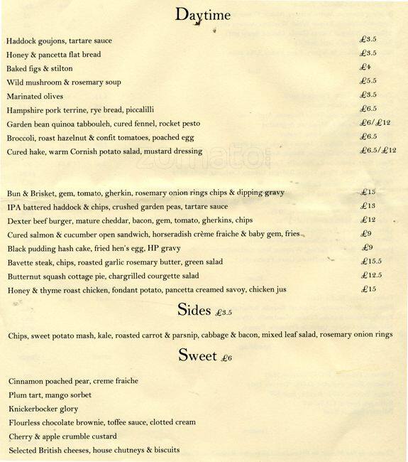 The Pembroke Menu,Menú para The Pembroke, Earl's Court, London Zomato UK