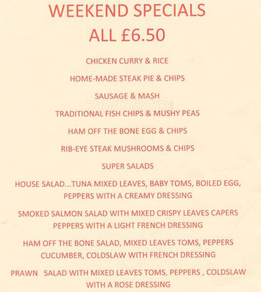 The Sun Inn Menu, Menu for The Sun Inn, Richmond Upon Thames, London