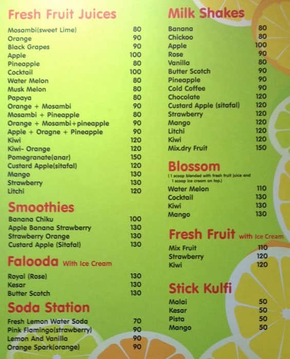Crush Menu, Menu for Crush, Magarpatta, Pune Zomato
