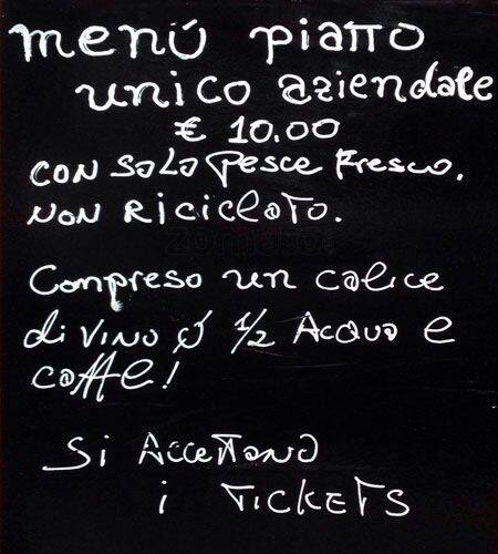Menu di Acqua e Sale - la Paranza Imperiale 