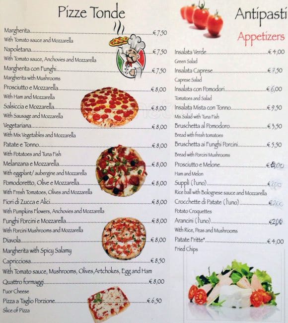 Menu di Pizzeria Pizza E Polli 