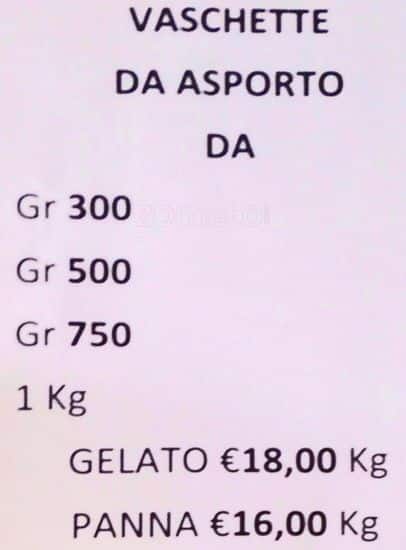 Menu di Pasticceria Mariani 