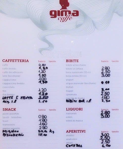 Menu di Pasticceria Mariani 