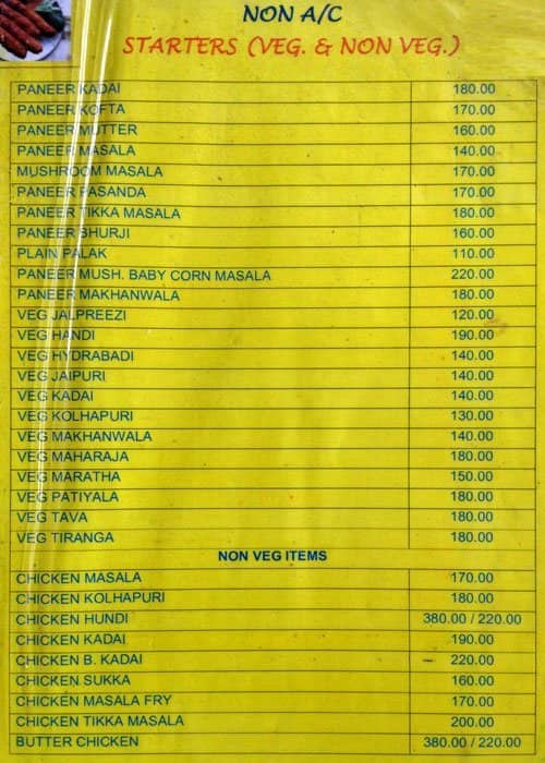 Menu at Kirti Family Restaurant & Bar, Navi Mumbai