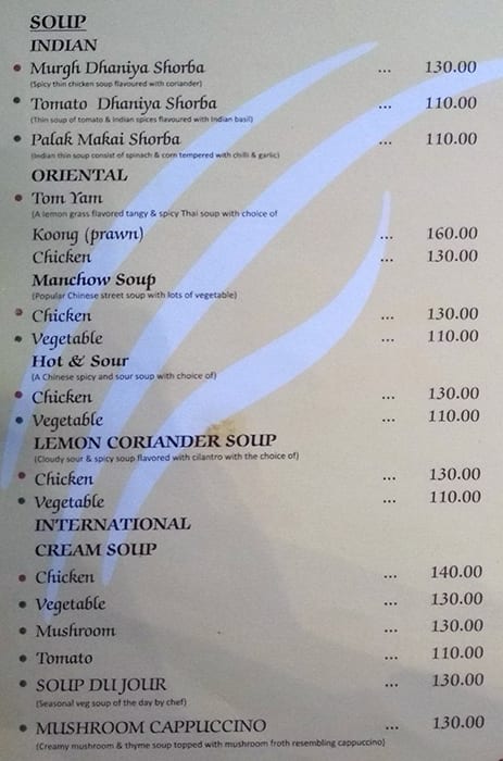 Tangerine menu