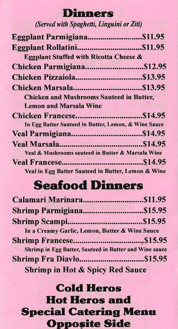 Menu at Romeo's pizzeria, New York City, 188-08 Union Tpke