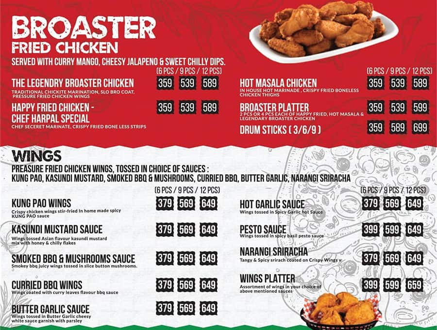 Menu Of Genuine Broaster Chicken, Vashi, Navi Mumbai