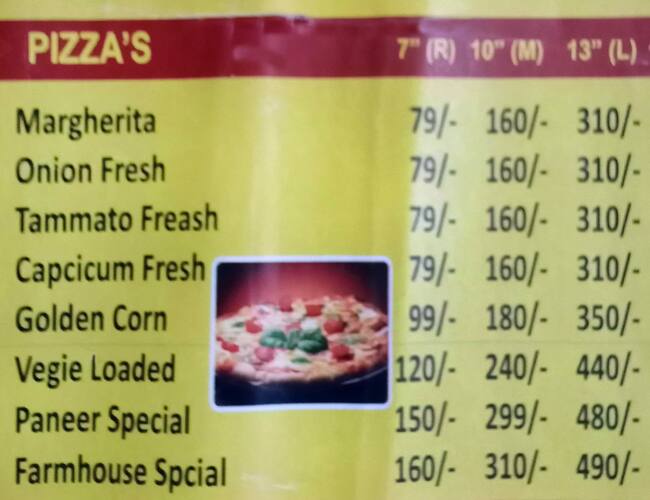 Menu of Pizzanshu, Sector PI, Greater Noida