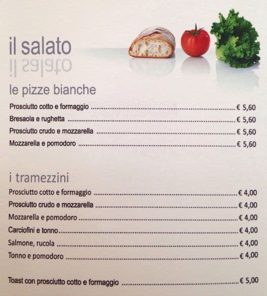 Menu di Espressamente Illy 