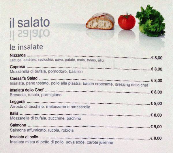 Menu di Espressamente Illy 