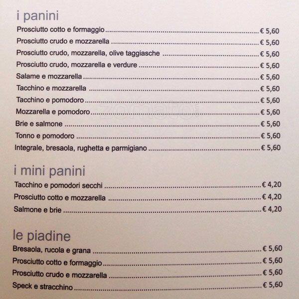 Menu di Espressamente Illy 
