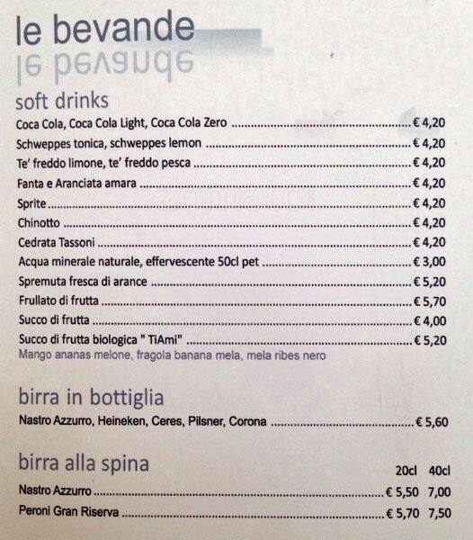 Menu di Espressamente Illy 