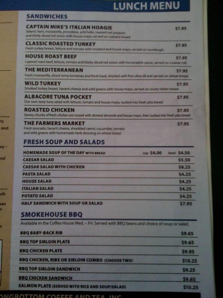 Menu at Longbottom Coffee & Tea cafe, Hillsboro
