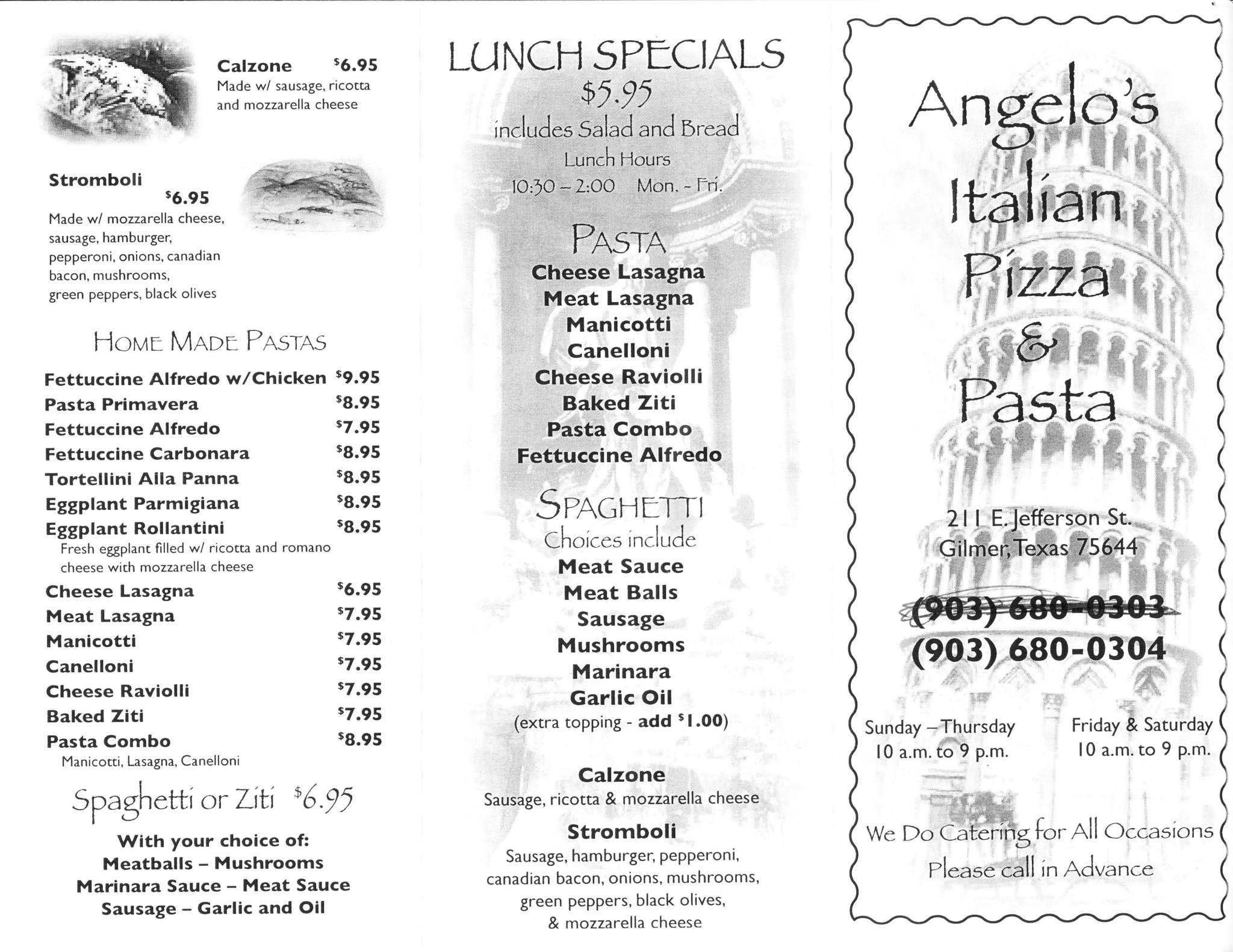 Angelo's Italian Pizza & Pasta Menu Urbanspoon/Zomato