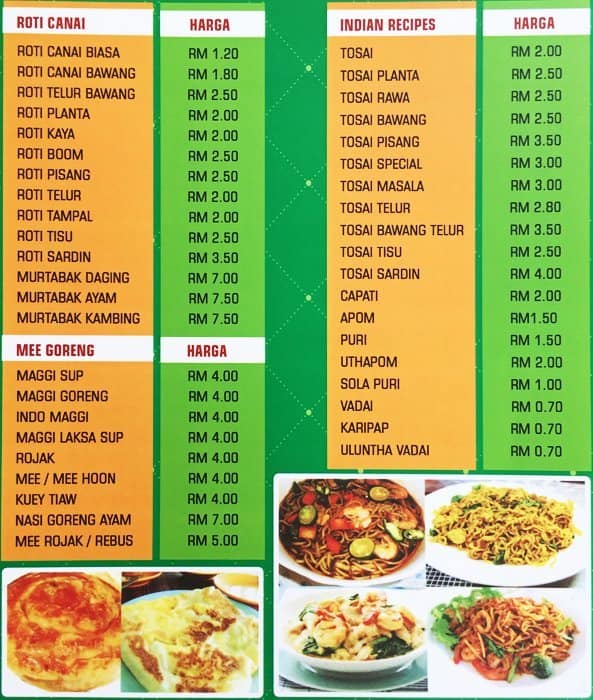 Restoran Ali Food Corner Menu, Menu for Restoran Ali Food Corner 