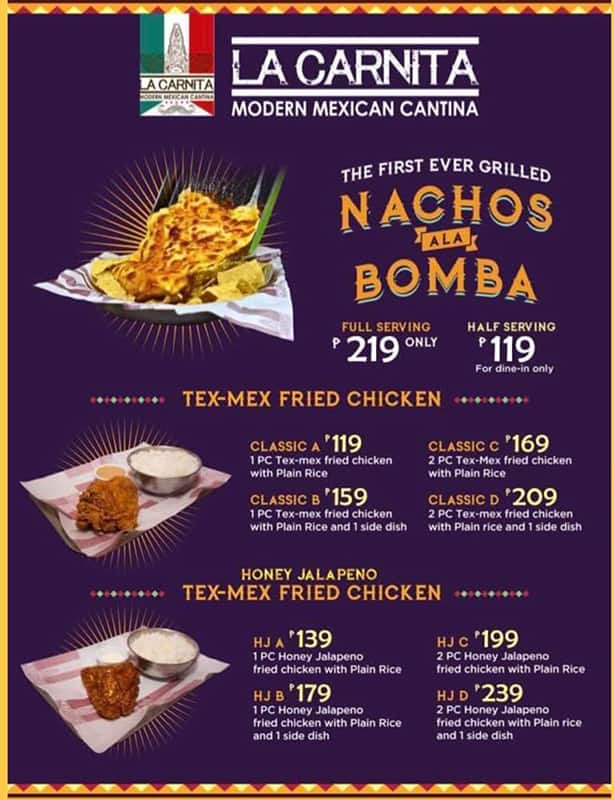 Carta del restaurante La Carnita Modern Mexican Cantina, Ciudad Quezon