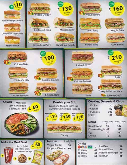 Subway Menu, Menu for Subway, Chromepet, Chennai - Zomato