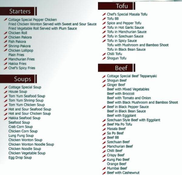 Menu at Pepper Hakka & Thai Cuisine restaurant, Toronto, 80 Ellesmere