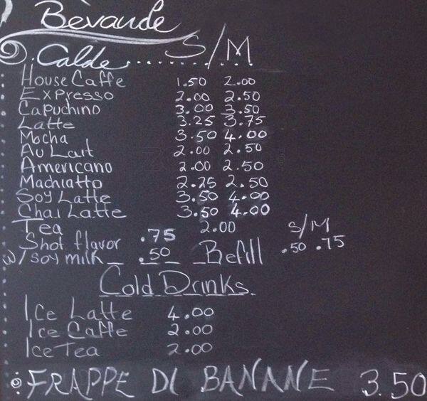 Caffe Del Sole Menu, Menu for Caffe Del Sole, Inner Richmond, San