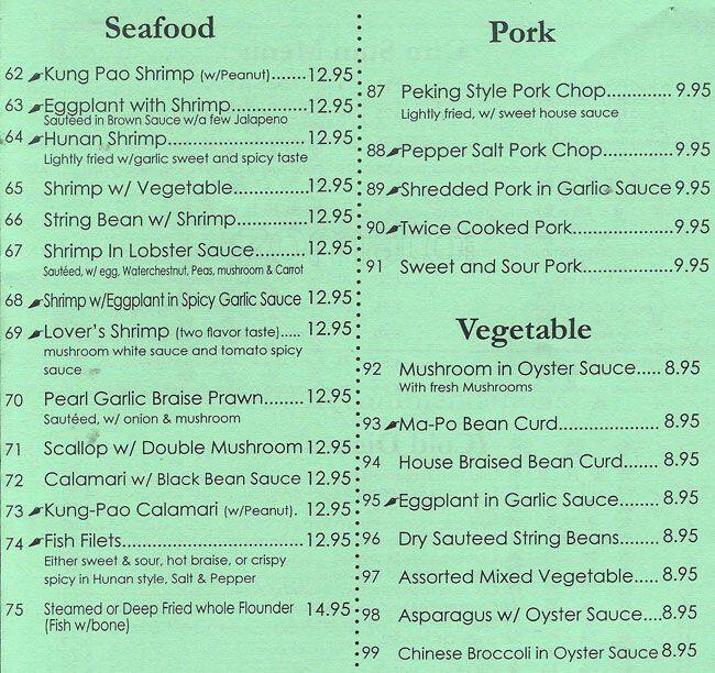 Pearl Garden menu