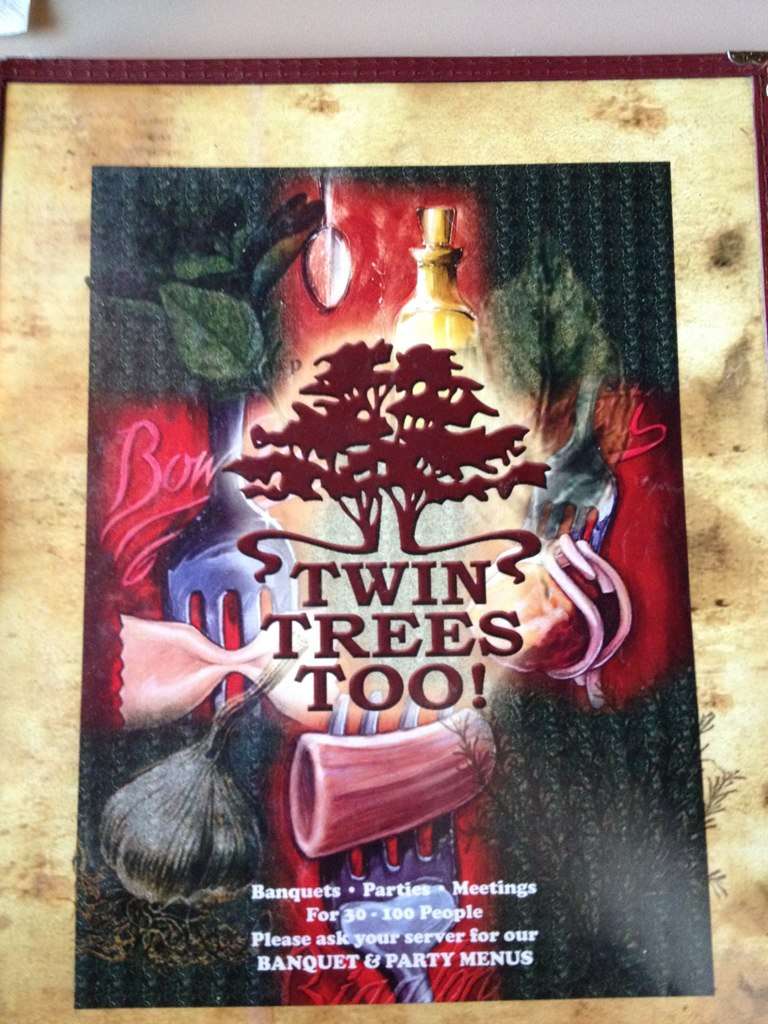 Twin Trees Too Menu, Menu for Twin Trees Too, Syracuse, Syracuse