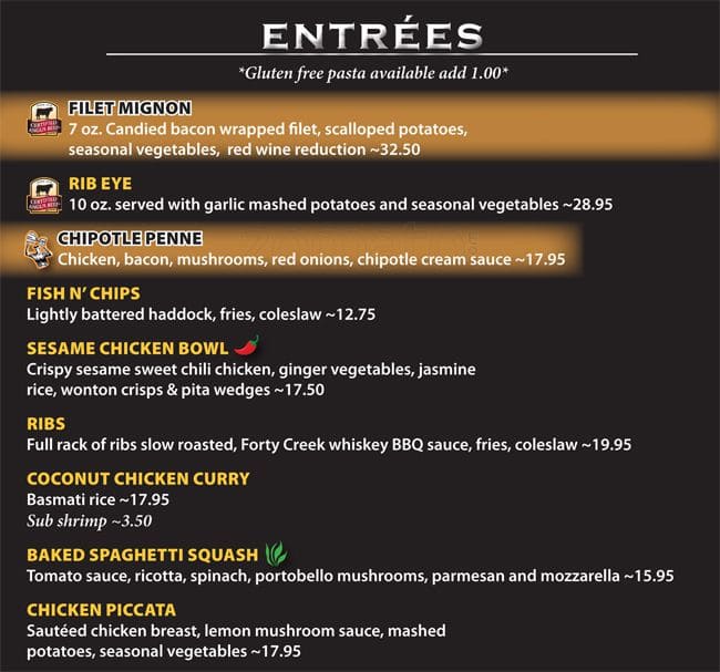 Menu at Tin Cup Sports Grill pub & bar, Burlington