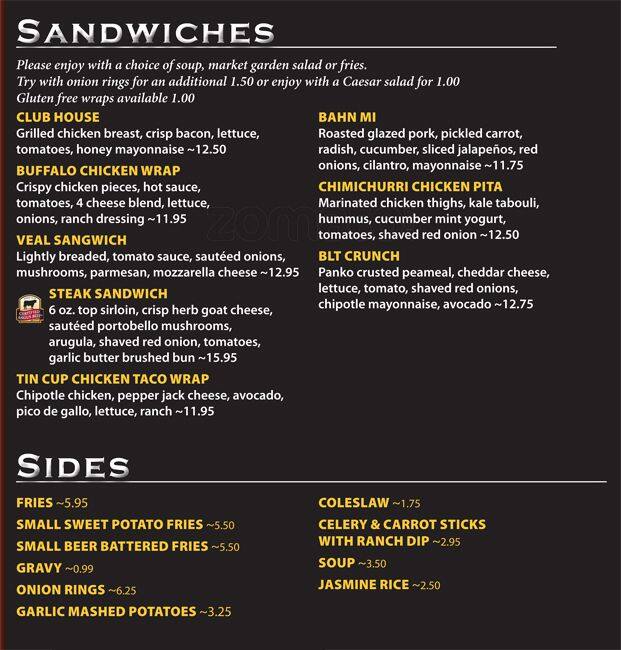 Tin Cup Union Grove Menu at Collette Ramos blog