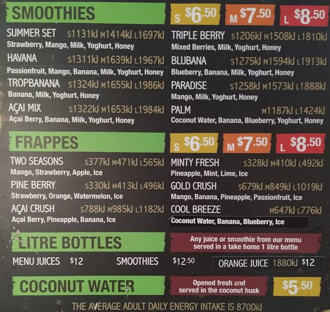 Top Juice Menu Menu For Top Juice Stanhope Gardens Sydney