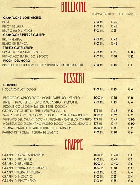 Menu di Nepentha Club 