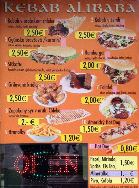 Kebab Alibaba Menu Menu Untuk Kebab Alibaba Karlova Ves Bratislava