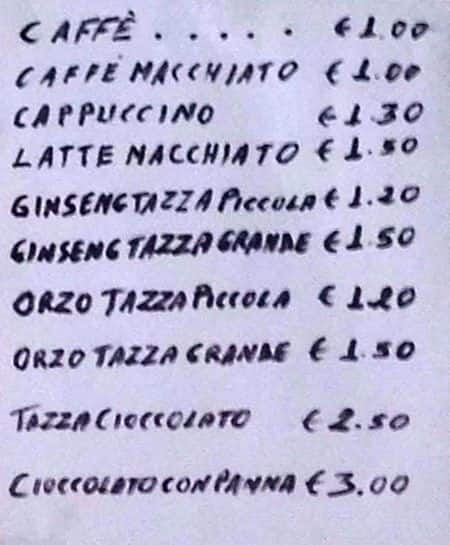 Cafe Stay menu